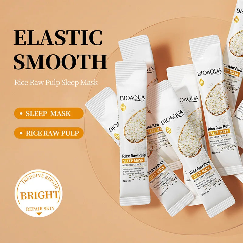 50/100pcs BIOAQUA Rice Raw Pulp Sleeping Masks