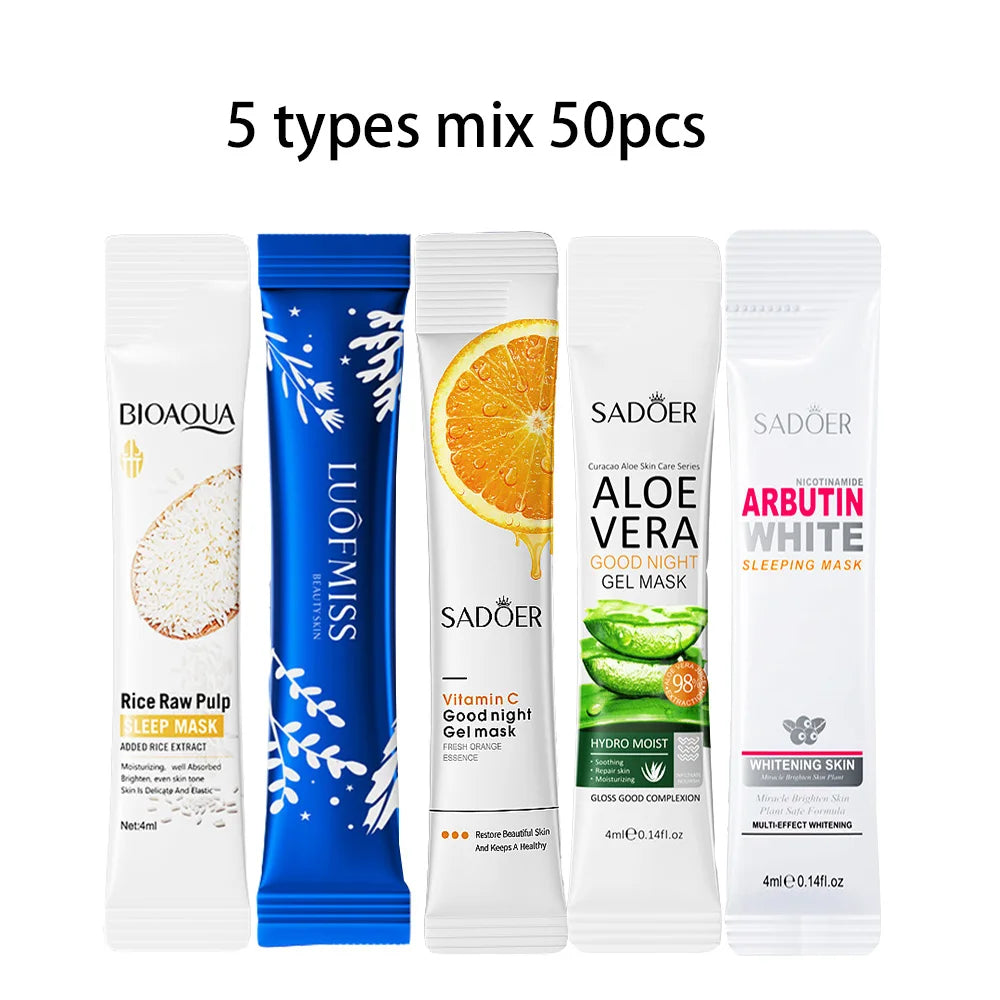 50/100pcs BIOAQUA Rice Raw Pulp Sleeping Masks