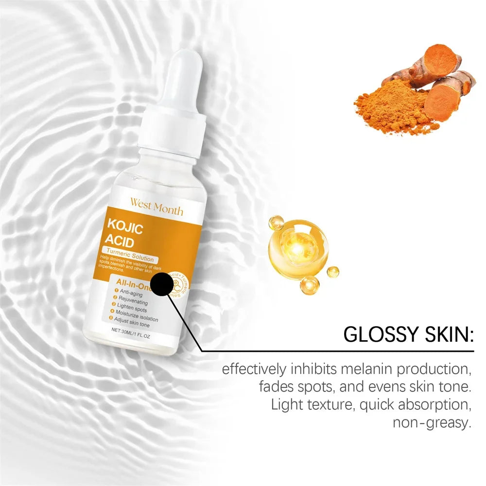 Kojic Acid Freckle Removing Whitening Essence Fade Pigmentation Melasma Dark Spots Corrector Repair Serum Korean Skin Care