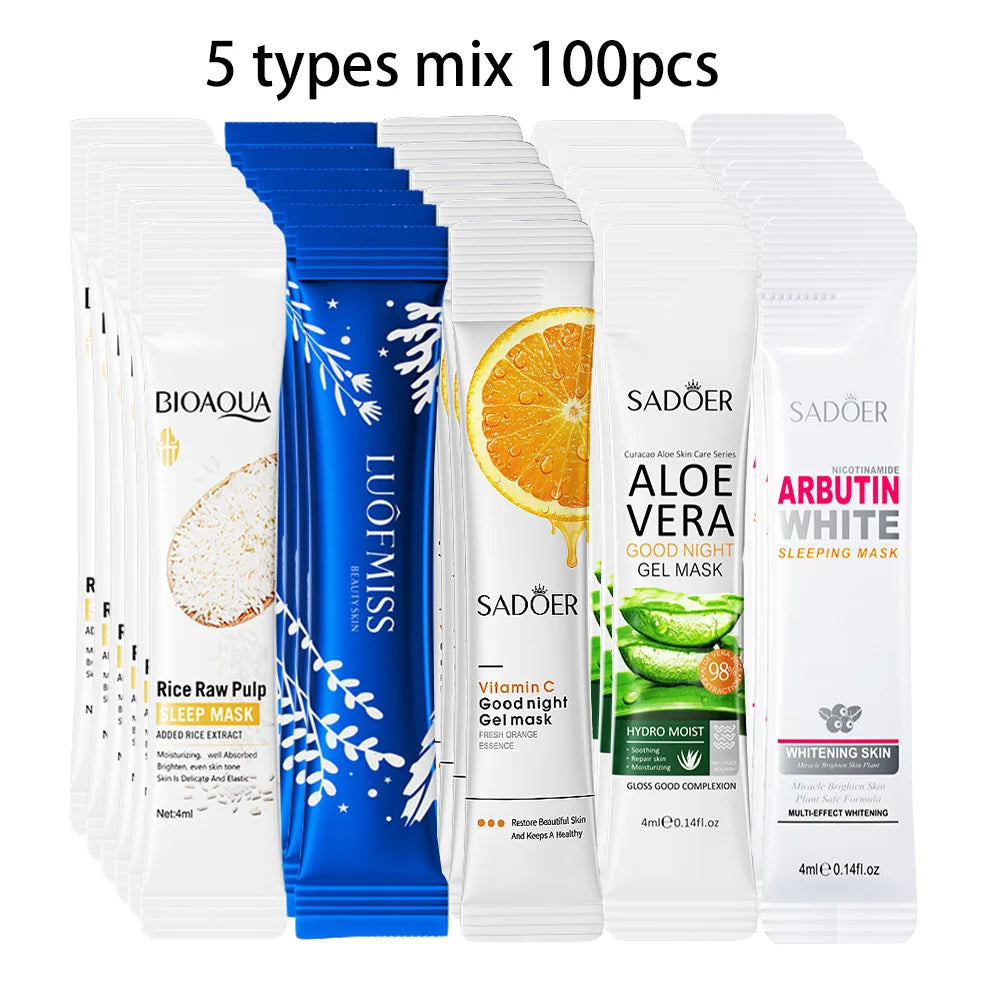 50/100pcs BIOAQUA Rice Raw Pulp Sleeping Masks