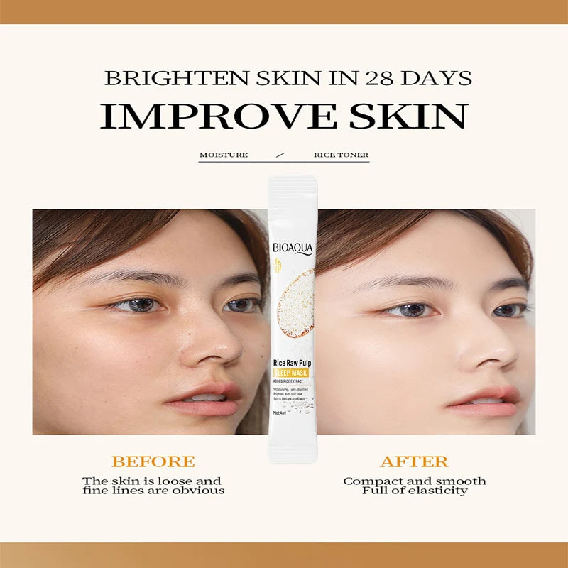 50/100pcs BIOAQUA Rice Raw Pulp Sleeping Masks