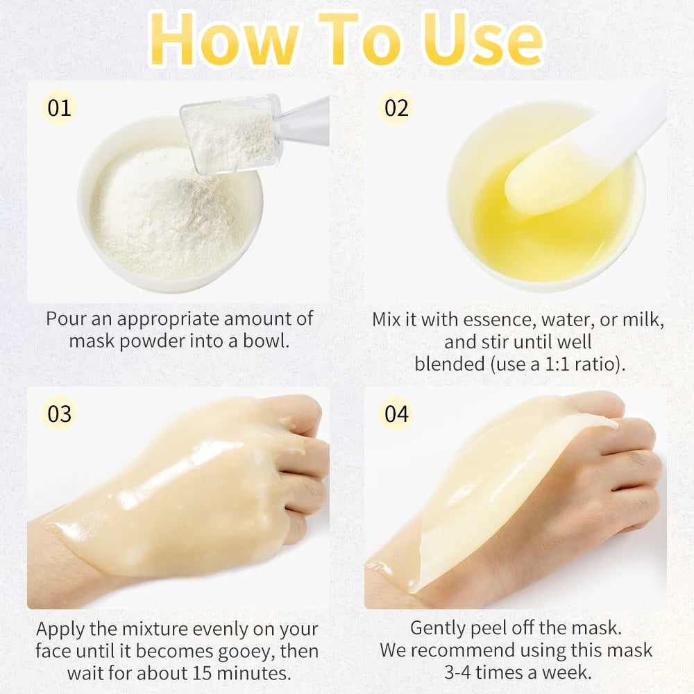 EJW Professional Collagen Hydro Jelly Mask Powder for Hydrated, Smooth Skin - Gel Peel Off/Vitamin C Jelly Face Mask Powder