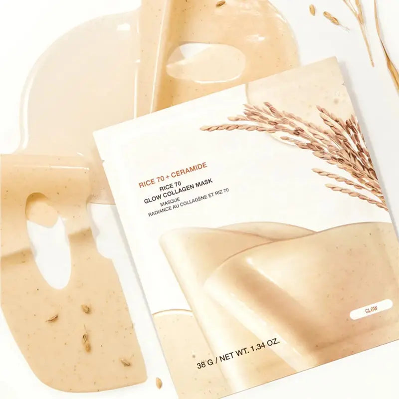 Korean Rice Mask 70 Collagen Moisturizing Brightening Firming Mask Suitable Dull Skin Repair Barrier Biofiber Firming Mask 1box