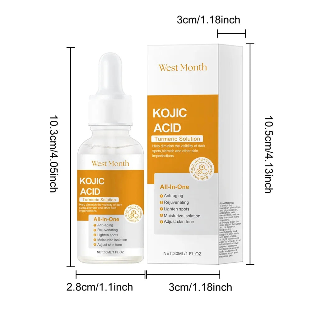 Kojic Acid Freckle Removing Whitening Essence Fade Pigmentation Melasma Dark Spots Corrector Repair Serum Korean Skin Care