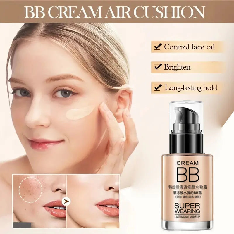 BB foundation cream - moisturizing and isolating, waterproof and sweat proof, lasting concealer, creating a natural look