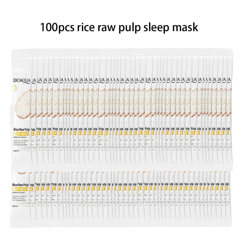 50/100pcs BIOAQUA Rice Raw Pulp Sleeping Masks