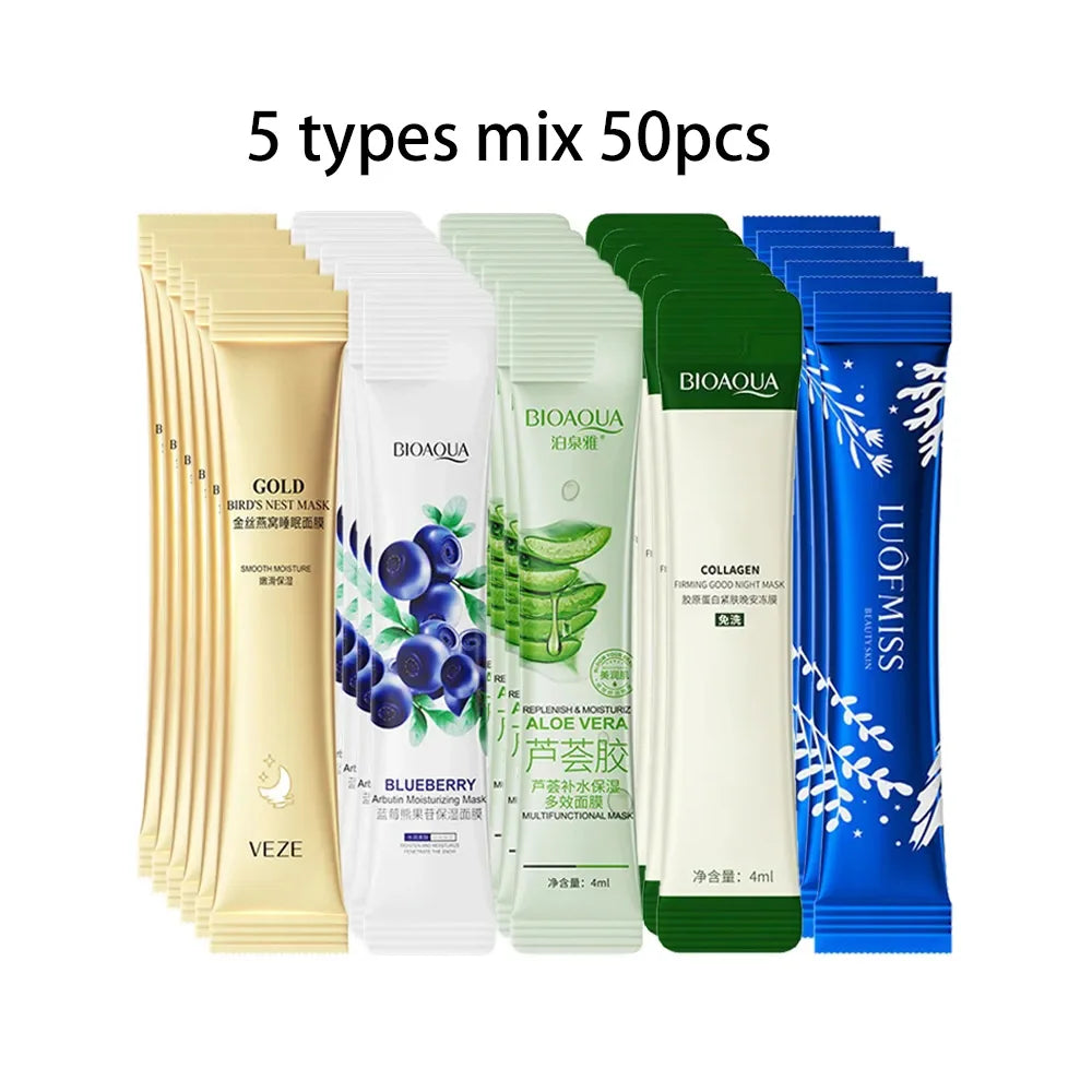 50/100pcs BIOAQUA Rice Raw Pulp Sleeping Masks
