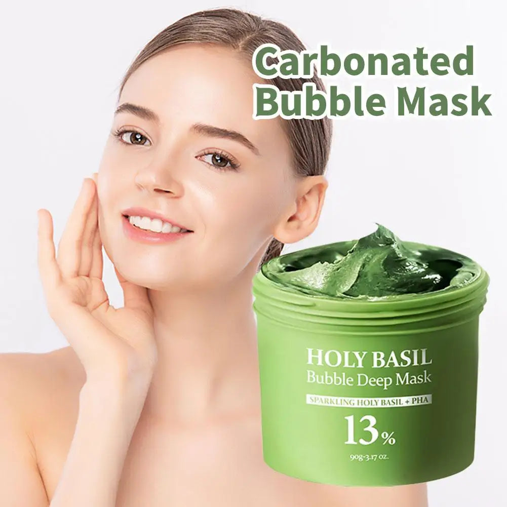 Korean Carbonic Acid Holy Basil Bubble Facial Mask