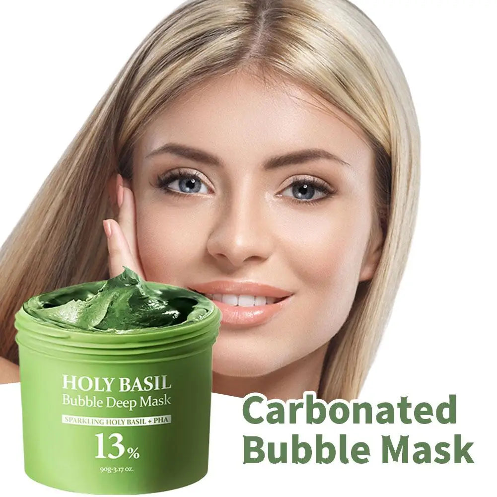 Korean Carbonic Acid Holy Basil Bubble Facial Mask