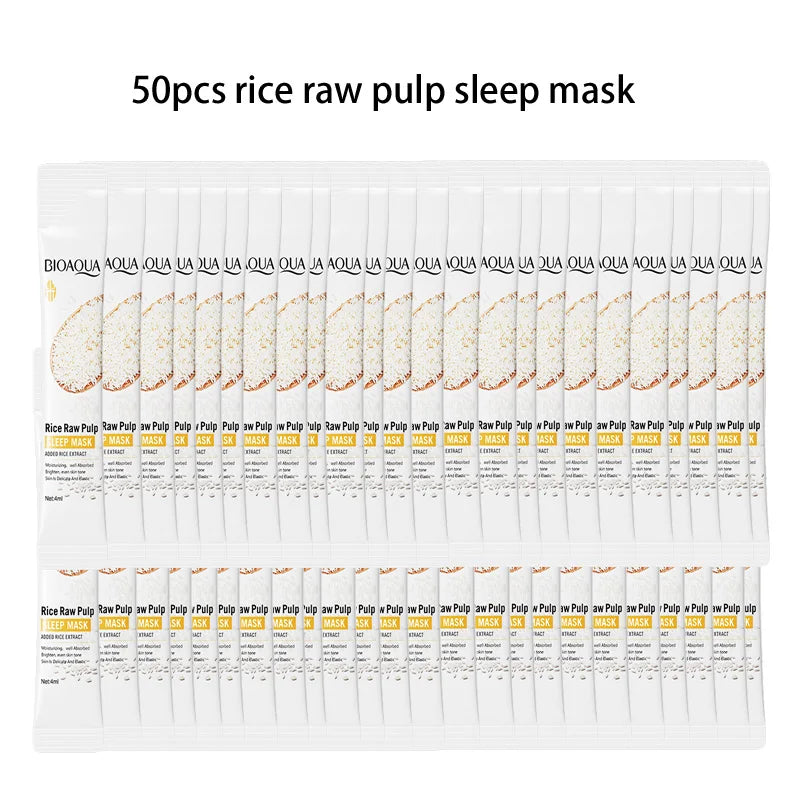 50/100pcs BIOAQUA Rice Raw Pulp Sleeping Masks