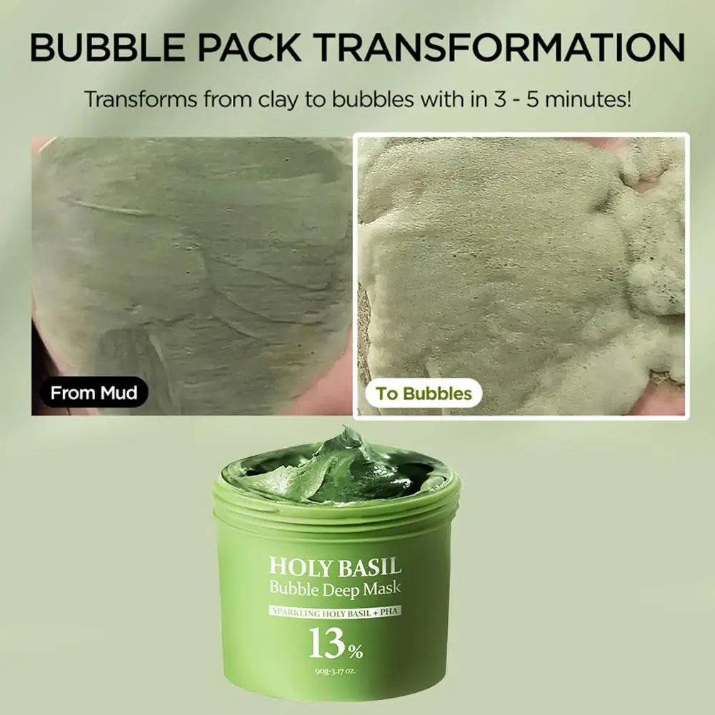 Korean Carbonic Acid Holy Basil Bubble Facial Mask