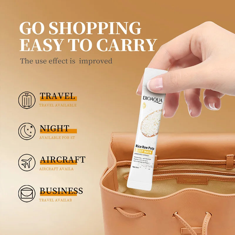 50/100pcs BIOAQUA Rice Raw Pulp Sleeping Masks